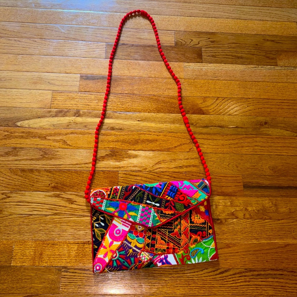 Colorful Patchwork Embroidered Bag - image 1